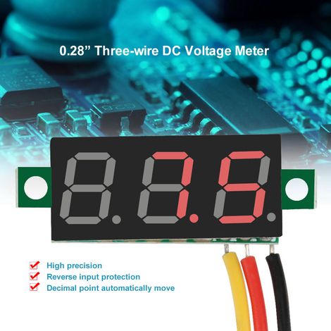1 Stück digitales 0,28″-LED-Display-Voltmeter-Gleichstrommessgerät-Panel 0100V (Rot) (1/5)