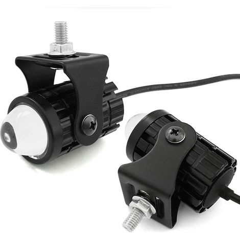 2 phares LED moto avec interrupteur guidon, feux de route/croisement bicolores, étanches, pour camion SUV ATV UTT tracteur (1/5)