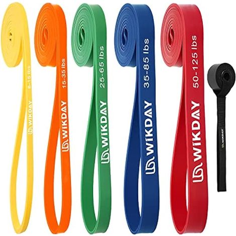 Bandes De Résistance - En Caoutchouc Naturel - 5 Niveaux De Résistance (Jaune à Rouge) - Pour Renforcement Musculaire, Rééducation Et Entraînement À Domicile Ou En Salle - Lot De 5 (1/3)
