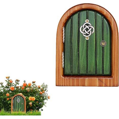 1 Porte Miniature, Motifs Simples, Bois Lisse, Décoration Jardin Fées Extérieur (1/5)