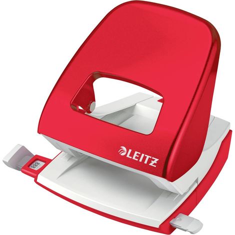 Leitz 50081026 Perforatore da ufficio Bianco rosso Formato di regolazione max.: DIN A4 30 Fogli (80 g/m²) (1/5)