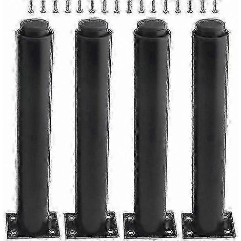 Pieds de meubles réglables en métal, 25-42 cm, noirs, lot de 4 (1/5)