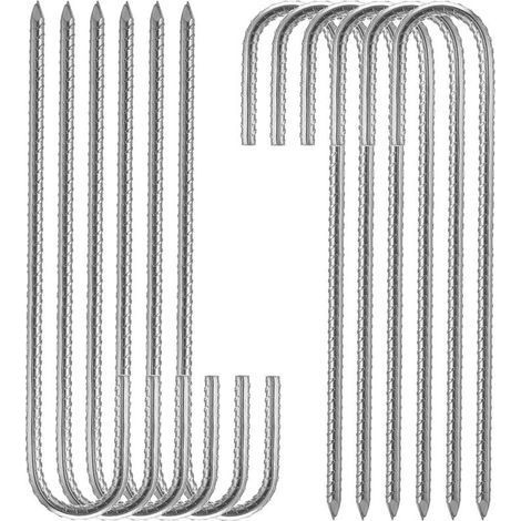 XL-Erdanker – 10er-Packung, verzinkte 30-cm-Heringe – Elektrogalvanisierter Stahl für harten und steinigen Untergrund – Zeltbefestigung (1/5)