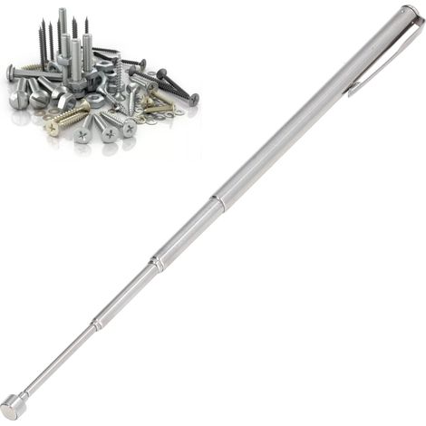 Aimant Telescopique 10Pcs avec Clip - Outil Magnétique Précision Stainless Steel - Recupération Vis Clous Métal Ferreux (1/5)