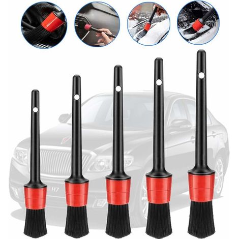 Pinceau Nettoyage Voiture,5 pièces brosses de beauté pour Voiture, Brosse de Nettoyage Voiture Microfibres,pour La Voiture Tableau de Bord, Intérieur, Extérieur, Bouches D'aération (1/5)