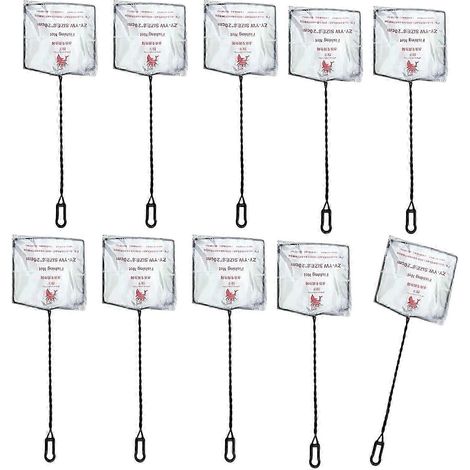 Lot de 10 épuisettes pour aquarium, pêche en toute sécurité, nettoyage d'aquarium, poignée ergonomique, convient à une utilisation au bureau et à la maison, disponible en plusieurs couleurs, 8 pouces. (1/5)