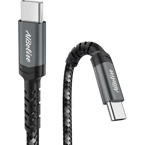 Câble USB C vers USB C 60W PD Charge Rapide Nylon Tressé (1M) (1/5)