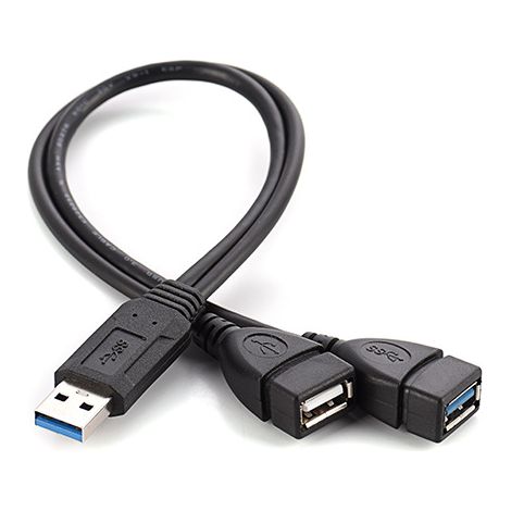 USB 3.0 Stecker auf Buchse Verlängerungskabel für Datenübertragung und Aufladung, Anschlussmöglichkeiten für USB-Sticks, Netzwerkkarten und Festplatten 2-in-1 USB-Kabel (Stecker auf Buchse). (1/5)