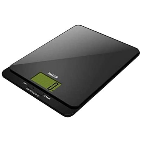 Küchenwaage Haeger Dark Glass schwarz 21 cm 5 kg (1/2)