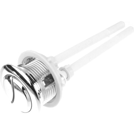 Bouton-poussoir Wc Double Chasse Rond 38mm, Abs Argenté (1/5)