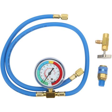 Kit de tuyaux de charge de fluorure pour climatiseur 134A, comprenant un raccord de réfrigérant et un ouvre-bouteille.