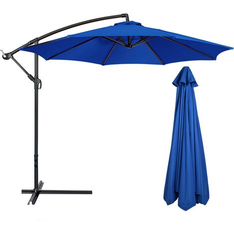 Auvent de parapluie de remplacement, pare-soleil d'extérieur en Polyester imperméable pour cadre à 8 nervures de 2.7m, bleu marine (1/5)
