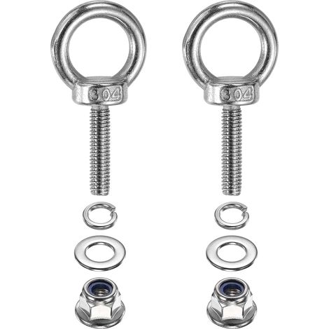 2 Pcs Piton à œil M6 x 25mm avec épaulement Anneau de levage (1/5)