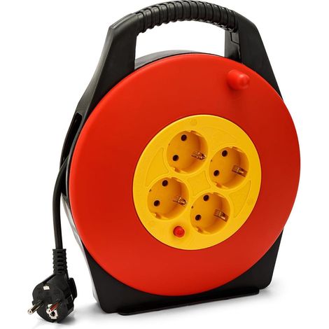 ORION91oficial®- Enrrollacables 10 Metros ✓ 4 Tipo F ✓ 16A 250V ✓ Cable de Cobre H05VV-F 3G 1.5mm² ✓ IP20 ✓ Carga 3200 W- spaziOrion91 (1/2)