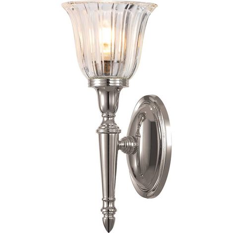 Elstead Dryden - 1 applique da parete per bagno chiaro nichel lucido IP44, G9 (1/4)