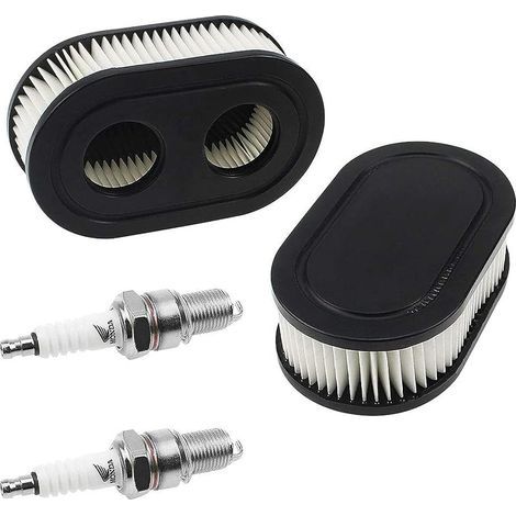 Luftfilter für Briggs & Stratton 798452 und 5432 Motorenteile, Luftfilter für Rasenmäher 593260 mit 2 Zündkerzen (1/5)