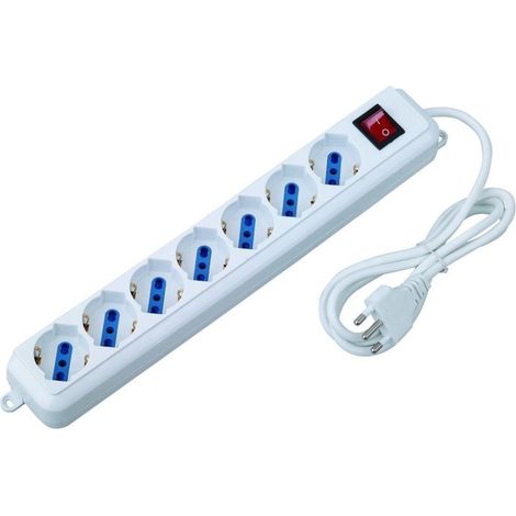Trade Shop - STECKDOSENLEISTE 7 SHUKO STECKDOSEN MIT SCHALTER UND 16A STECKER -