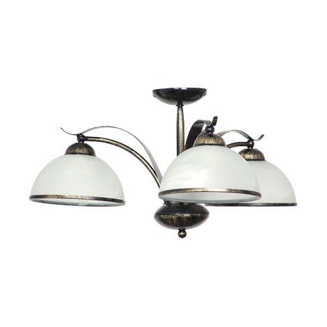 Lampada da soffitto KORFU in ottone antico 3-flmg