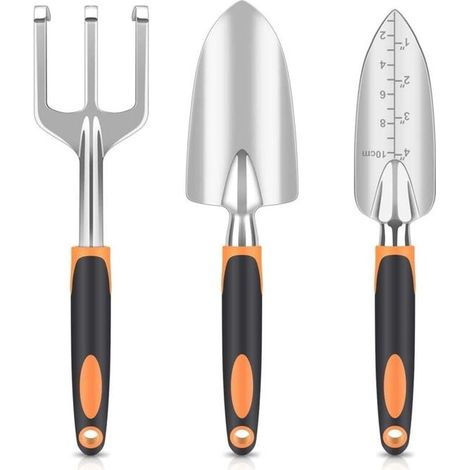 Outils de jardin, pelle de jardin, sécateur, outil de jardin multifonctionnel Portable, ensemble de 3 pièces, Orange TONCHEAN (SKU produit : 94968820 SKU Offre : S181636) (1/2)