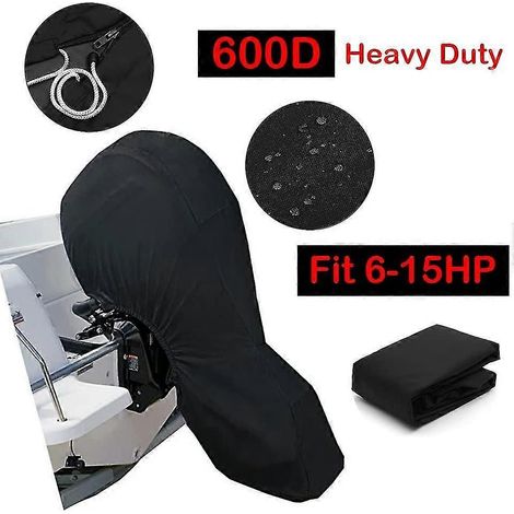 Bootsmotorabdeckung - Komplette Außenbordmotorabdeckung aus robustem 600D Oxford-Gewebe mit PVC-Beschichtung, kompatible Außenbordmotorabdeckung (6-15 PS) (1/3)