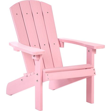 Silla de jardín infantil para niños de madera plástica de exterior rosa Adirondack