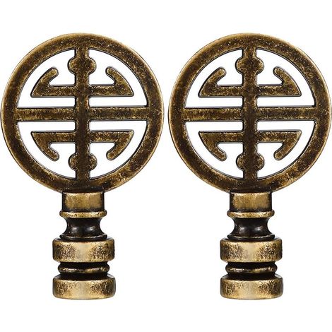 Zweiteilige Lampenschirme im asiatischen oder orientalischen Stil, Lampenschirme aus Messing, dekoratives Symbol des Glücks für Tisch, Schlafzimmer oder Zuhause antikes Messing (1/5)