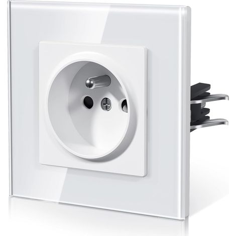 250V/16A Steckdose – Kunststoffabdeckung, weiße Standard-Steckdose