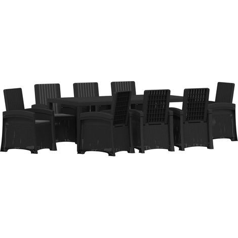 Maison Exclusive - Set da Pranzo per Giardino 9 pz Antracite PP (1/5)