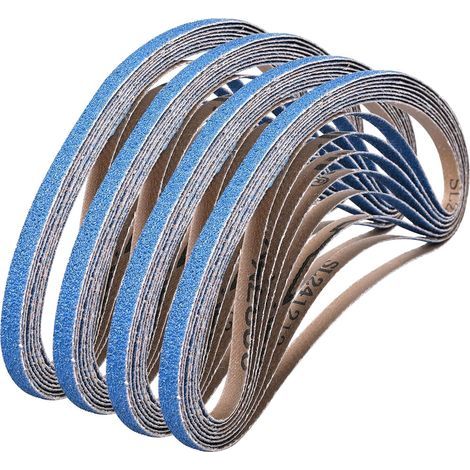 Schleifbänder 9 x 533 mm, 30 Stück, Körnung 60, für Bandschleifer für Metall und Holz (1/5)