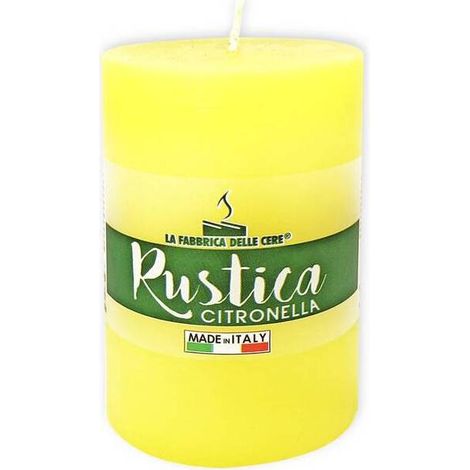 6 x CITRONELLA CANDELA RUSTICA MADE IN ITALY 7X10