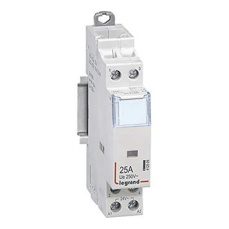 Legrand – Contacteur de puissance CX³ 230V – Bipolaire 2P 250V 25A – Contact normalement ouvert 2O – Encliquetable sur rail DIN
