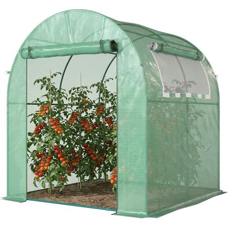 Green Steel Tunnel Greenhouse with Door and Window 1.8 x 1.8 x 2 m (1/5)