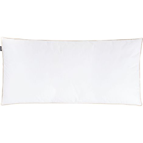Cuscino alto con rivestimento in cotone e Imbottitura in piuma d'oca Bianco 40 x 80 cm Etna
