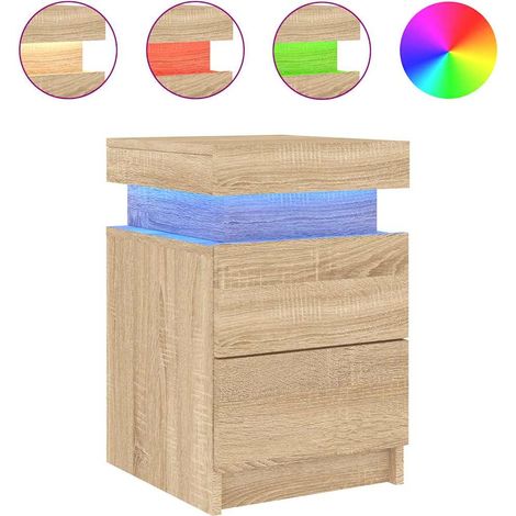 Maison Exclusive - Nachttisch mit LED-Leuchten Sonoma-Eiche 35x39