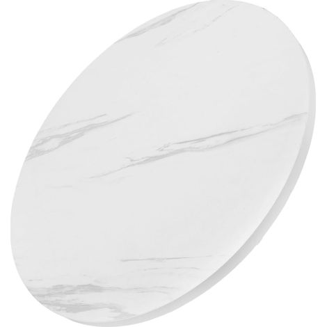 Plateau de Table Rond Ø40 Cm en Marbre Blanc, Épaisseur 1,6 Cm, et Résistant la Chaleur, pour Table Basse, Bureau ou Salle à Manger, Facile D’Entretien Petits Espaces (1/5)
