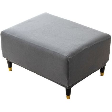 PA Housse de tabouret rectangulaire avec rangement, housse de repose-pieds, housse de protection pour meubles de salon 9045cm (gris clair) (1/4)