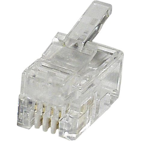 Fiche modulaire mâle econ connect MPL44R RJ10 mâle, droit Pôle: 4 transparent(e) 1 pc(s) (1/2)