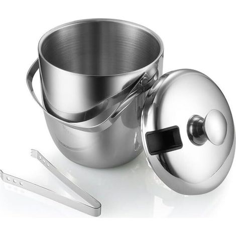Cubitera de acero inoxidable de 2,8 L, compartimentos gruesos con tapa, portátil - Crezuo