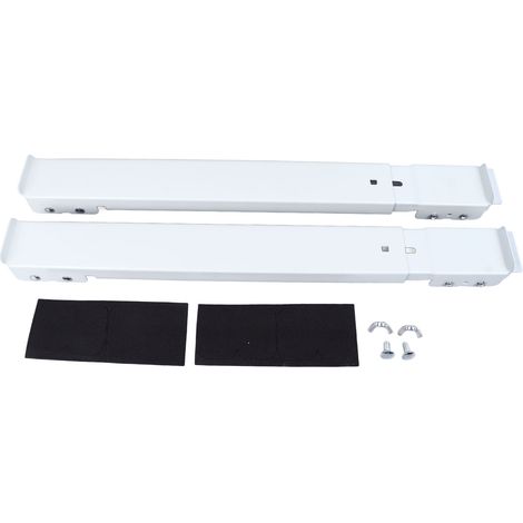 Support à roulettes pour lave-linge et frigo, acier renforcé blanc, réglable 45-70 cm, lot de 2 supports avec 24 roues (1/5)
