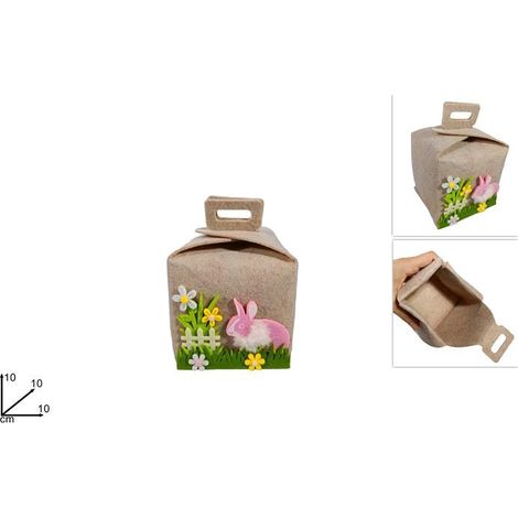 Cestino Box Pasqua Pasquale in Feltro 10 x 10 x 10 cm (1/2)