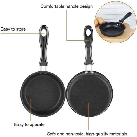 Mini Pole frire Antiadhsive Omelette Petite Pole Frire Mini-uf Poch Anti-adhsif Mnage Petite Cuisinire Petite Poele Induction pour (1/4)