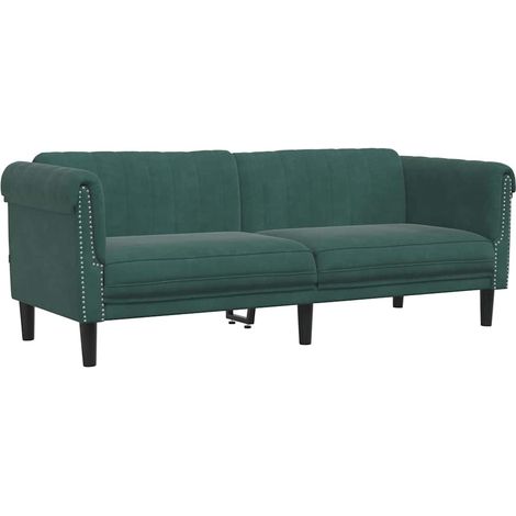 Sofá de 3 plazas terciopelo verde oscuro vidaXL (1/5)