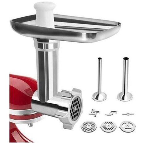 Kitchenaid Meat Grinder accessories, KitchenAid Meat Grinder for Food Processor, with 3 Grinding Plates and 2 Stuffing Tubes for Kitchenaid Artisan Meat Grinder (1/5)