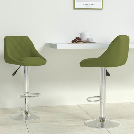 vidaXL Tabourets de bar lot de 2 vert clair velours (1/5)