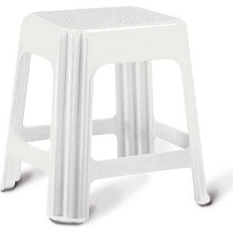 Tabouret empilable en plastique PP blanc – Dimensions 42x34x42 cm – Charge maximale 150 kg – Modèle Novanta B.Co – Giganplast