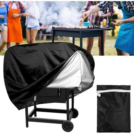 Housse de barbecue étanche à la pluie FDIT - Dimensions 80 x 66 x 100 cm - PVC résistant aux UV - Blanc (1/4)