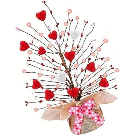 Décorations flexibles pour sapin de vacances avec cadre métallique réglable pour une forme unique en bois de mousse, centres de table de Saint-Valentin, installation facile, arbre en bois en (1/4)
