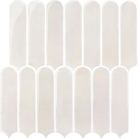 Carrelage adhésif mural épais (2,5 mm), couleur crème, style métro, 10 pièces (30,5x30,5 cm), facile à poser, résistant à l'eau et à la chaleur (1/5)