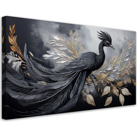Tableau déco Paon Oiseaux Animaux Glamour 80x40 (1/5)