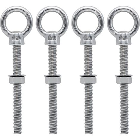 M10 Augenschraube – 4er-Pack – Edelstahl 304 – Hochleistungsbefestigung – Für den Innen- und Außenbereich – 100 mm (1/5)